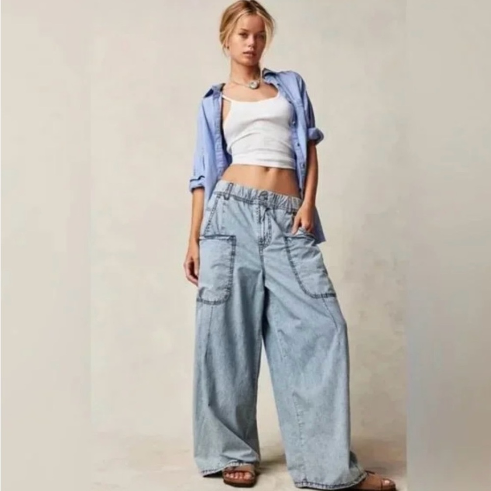 We The Free Denim Wide Leg Jeans